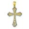 14K Two Tone Gold Filigree Cross Pendant Charm Jewelry 42mm x 23mm